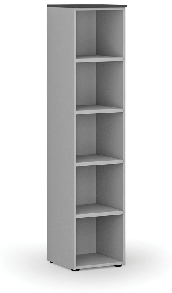 Kancelársky regál PRIMO GRAY, 1781 x 400 x 420 mm, sivá/grafit