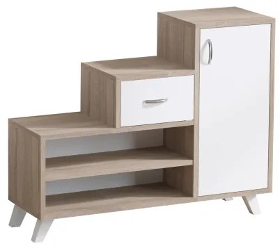 Skrinka na topánky RETRO 77x90 cm béžová/biela