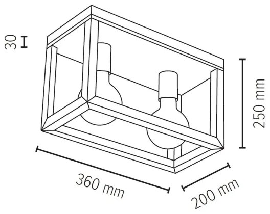 Spot-Light 9154274 - Stropné svietidlo KAGO 2xE27/60W/230V matný dub