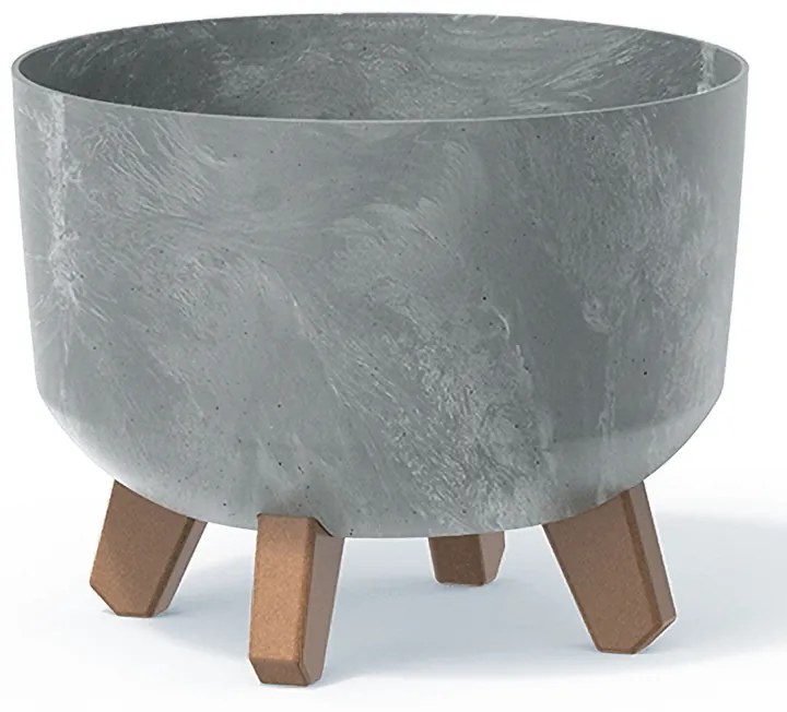 Plastový kvetináč na nožičkách DGRL240E 23,8 cm - sivý betón