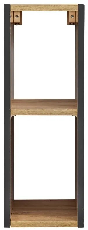 Závěsný koupelnový regál Capri 810 černý mat/dub kraft zlatý