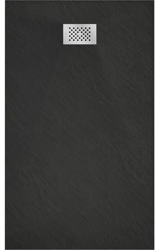 Mexen Hugo, obdĺžniková sprchová vanička SMC 150 x 80 cm, čierna, oceľová krytka, 42708015-X