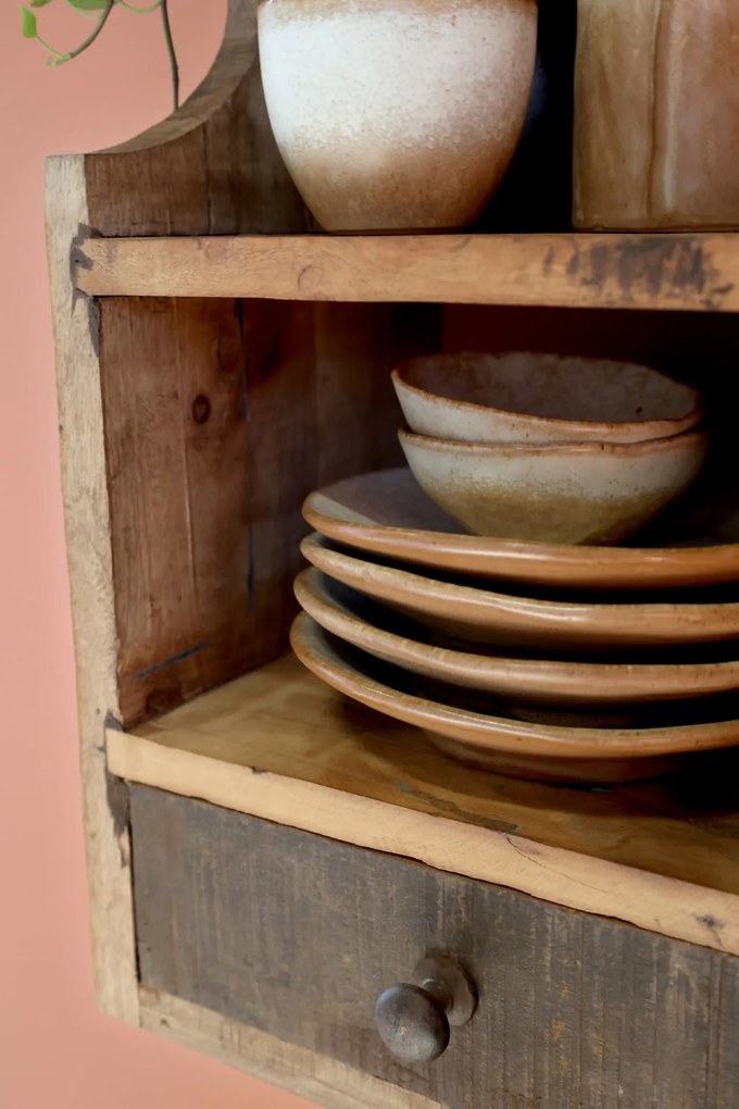 Chic Antique Nástenná polica s zásuvkou Grimaud Recycled Wood