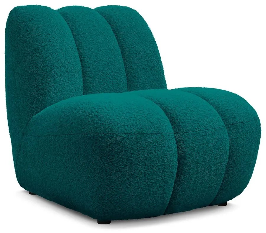 Tyrkysovomodré kreslo z textílie buklé Janissaire – Bobochic Paris