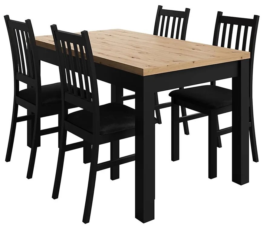 Jedálenská zostava Mibet čierna/artisan