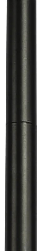 Art Deco stojaca lampa čierna 3-svetlo s dymovým sklom - Vidro