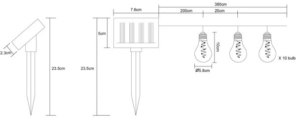 Globo 33708-10 - LED Solárna reťaz 10xLED/0,06W/3,2V IP44