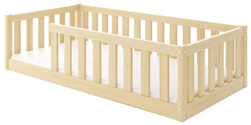 Detská posteľ BELLA SIMA 160x80 Montessori z masívu – prírodná borovica