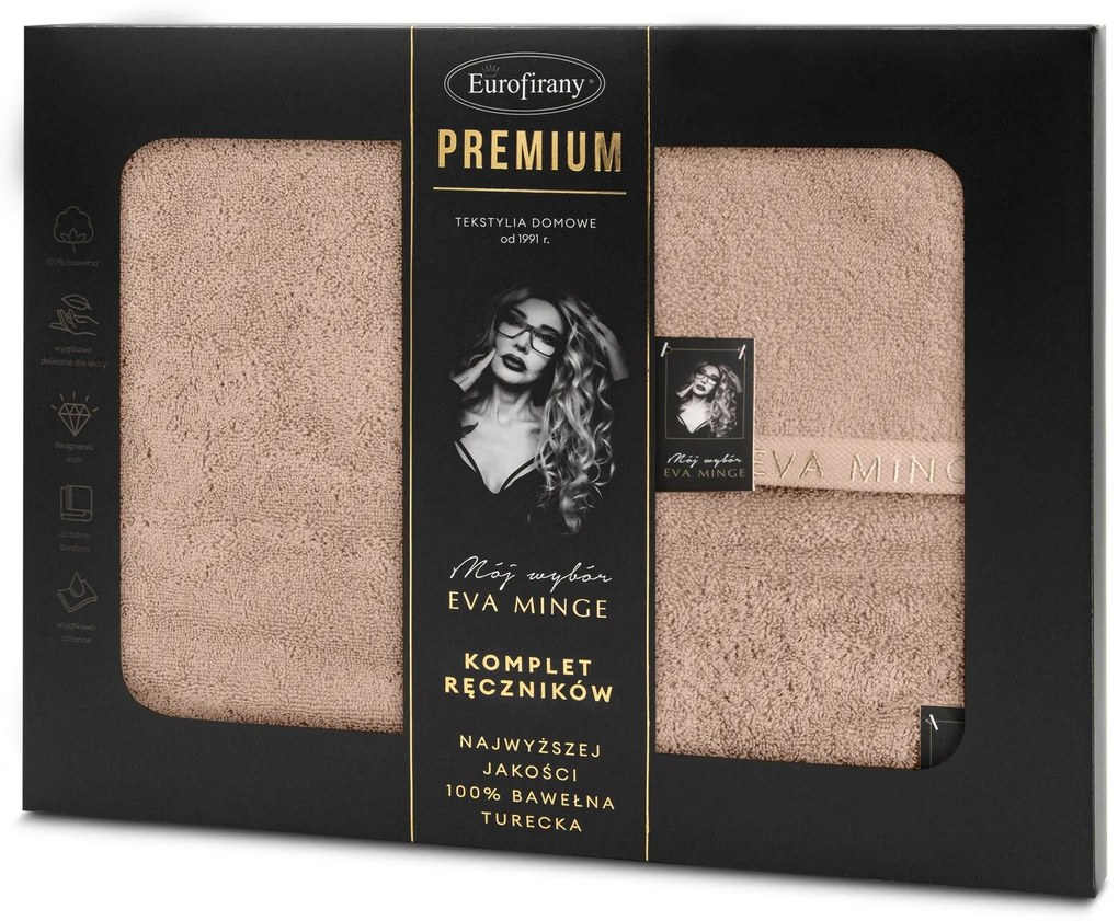 FROTÉ UTERÁK EVA MINGE VENUS SADA 1KS 30X50 CM, 1KS 50X90 CM, 1KS 70X140 CM PUDROVÁ