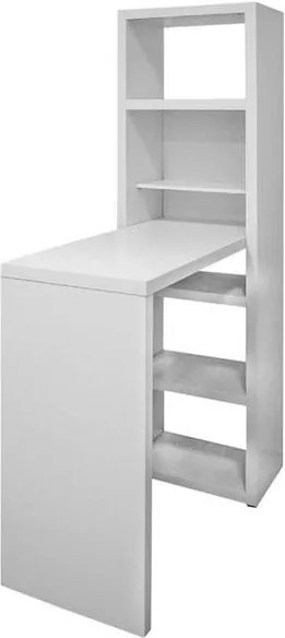 Sconto Barový stôl s regálom BART biela