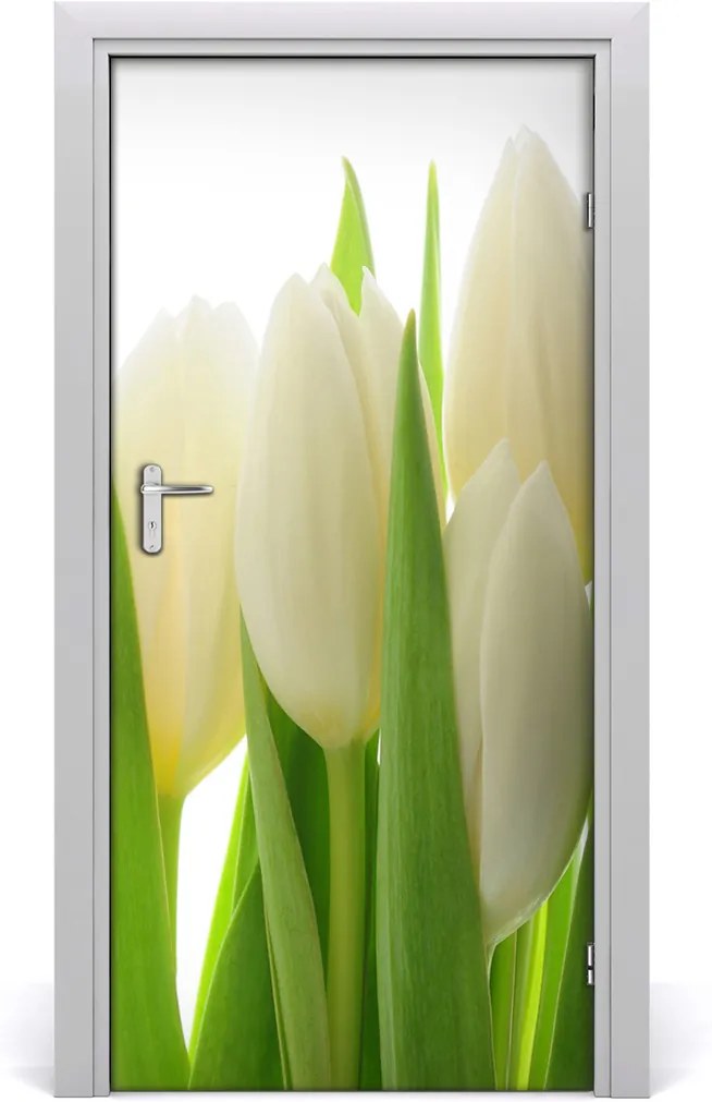Fototapeta na dvere  biele tulipány