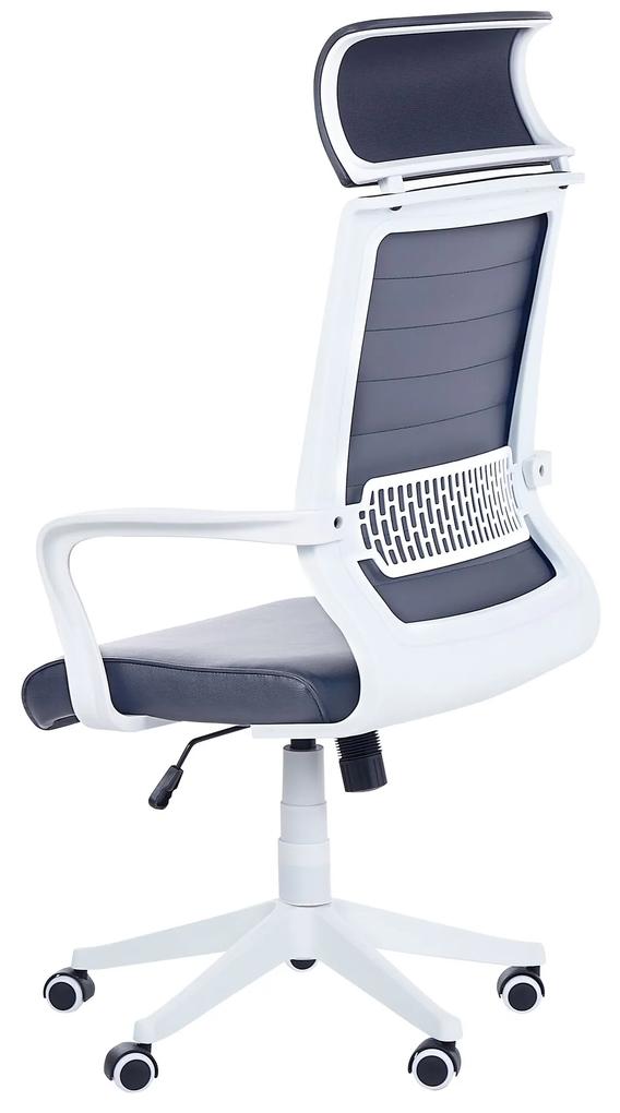 Kancelárska stolička z umelej kože sivá LEADER Beliani