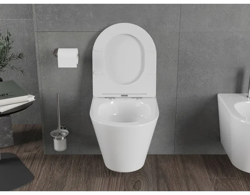 Mexen Rico, závesná WC misa 490x360x370 mm, Rimless Tornádo, biela lesklá, 3372XX00T