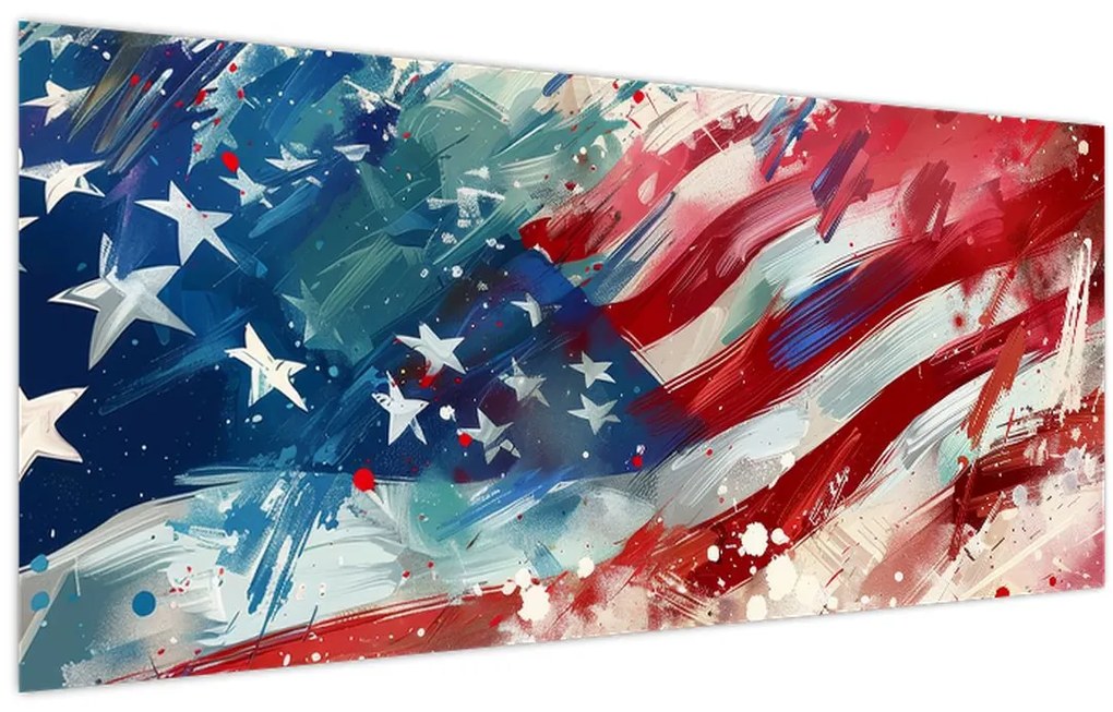 Obraz - Vlajka USA (120x50 cm)