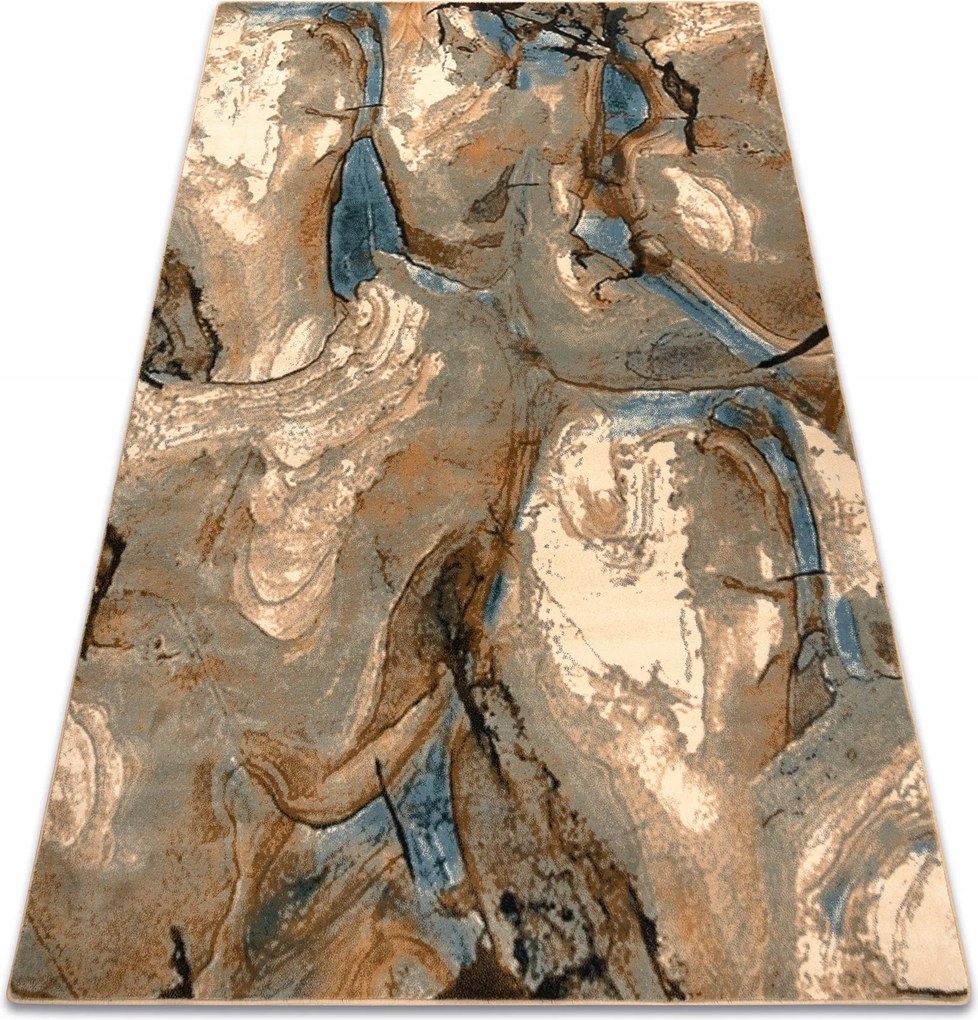 Vlnený koberec Omega Jaspis Abstrakcia j.modrá Mazaje Mramor 235 x 350 cm