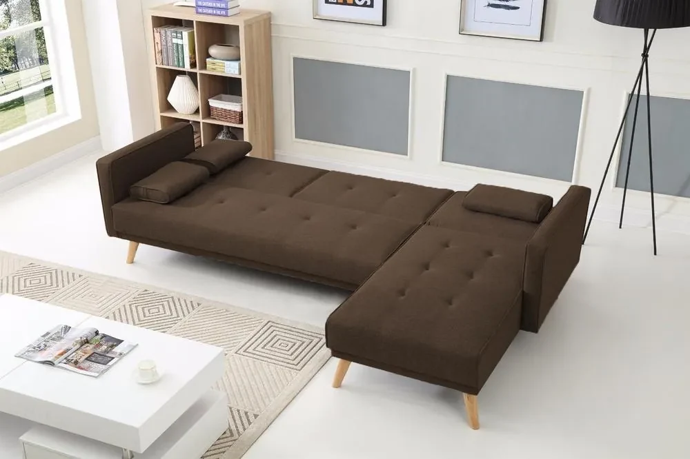 Rozkladacie rohové sofa Catini Anabel - Hnedá