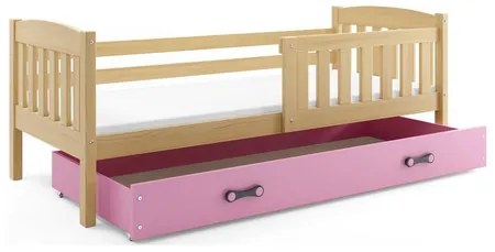 Detská posteľ KUBUS s úložným priestorom 90x200 cm - borovica Ružová