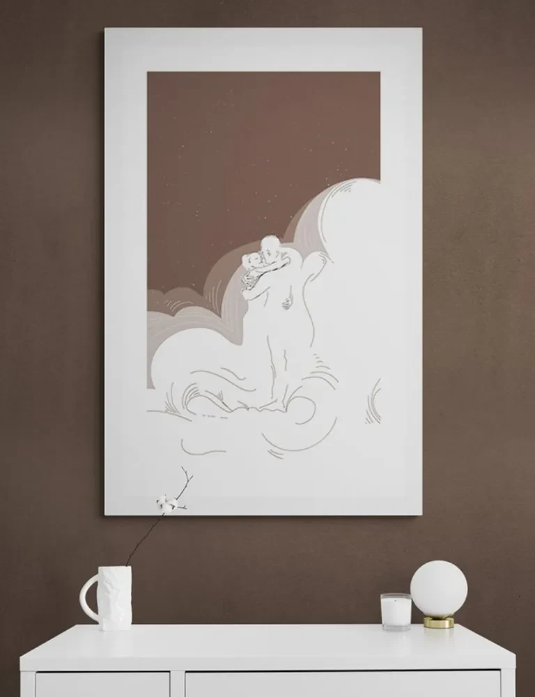 Plagát s paspartou noc plná lásky - 30x45 white