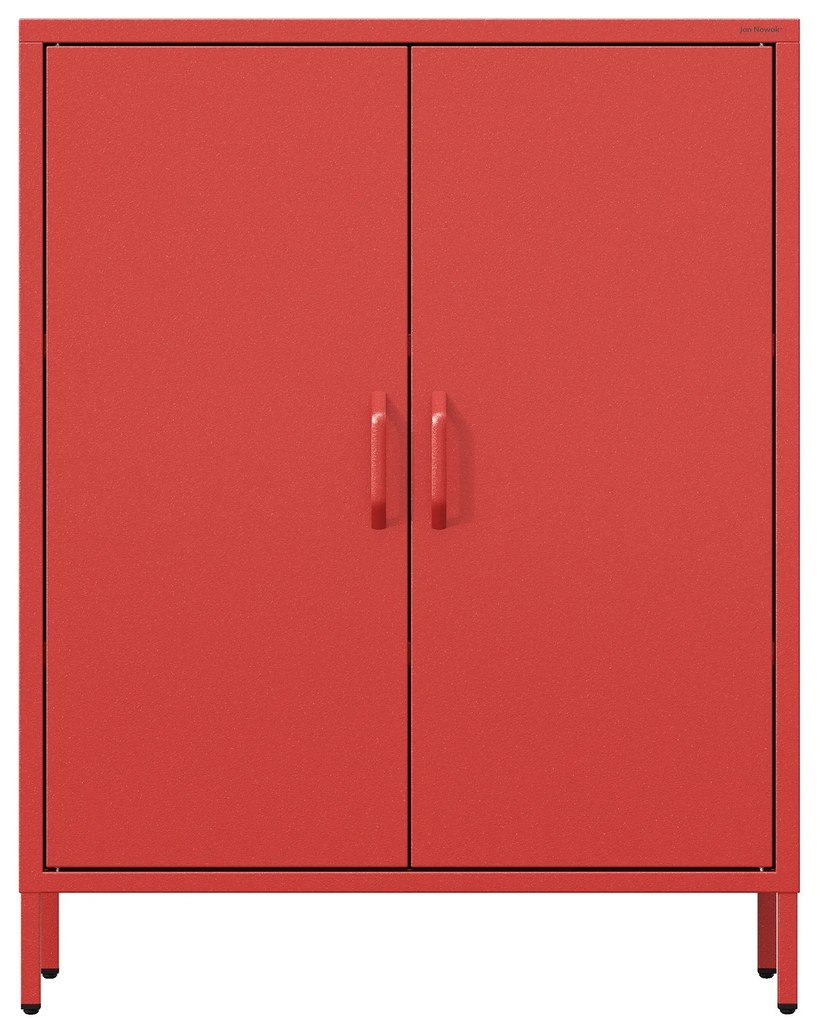 Skrinka do obývačky s policami VITO, 800 x 1015 x 400 mm, Modern: červená farba