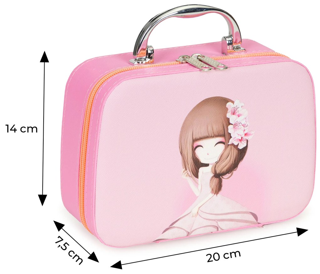 MULTISTORE Detský kozmetický kufrík s UV LED lampou a zrkadlom