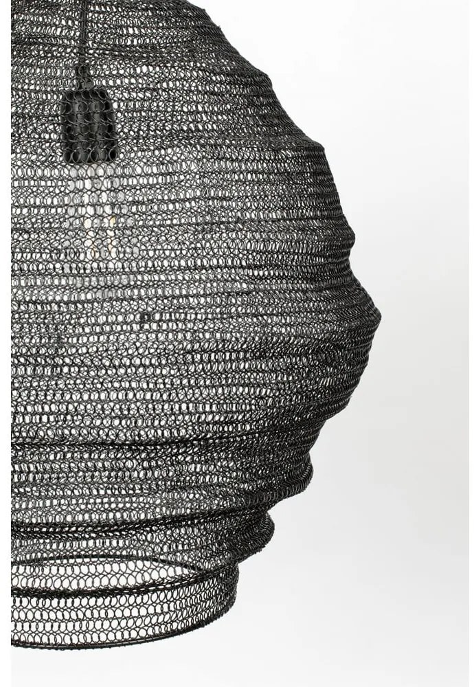 Čierne závesné svietidlo White Label Lena, ø 48 cm