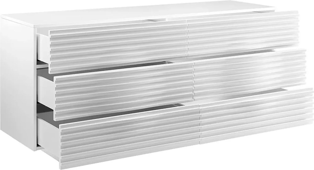 Komoda Hudson 160 cm biela/chróm