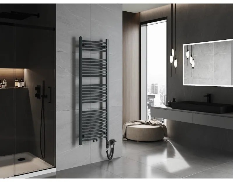 Mexen Ares, elektrické vykurovacie teleso 1500x500 mm + vykurovacia tyč 600 W, antracitová, W102-1500-500-2600-66