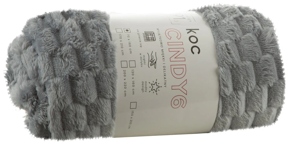 DEKA Z MIKROFLANELU CINDY6 70X160 CM STRIEBORNÁ