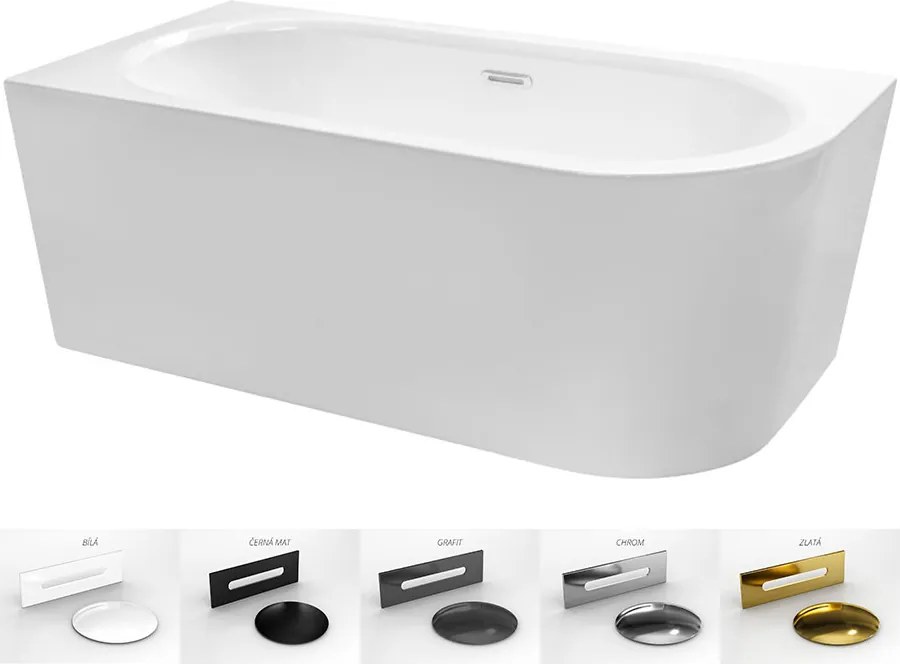 Besco Akrylátová voľne stojaca vaňa Avita A-Line CC/SP 150x75 (160x75, 170x75), s prepadom BESCO-Typ výpuste: Alcaplast Click-Clack so štrbinovým pre…