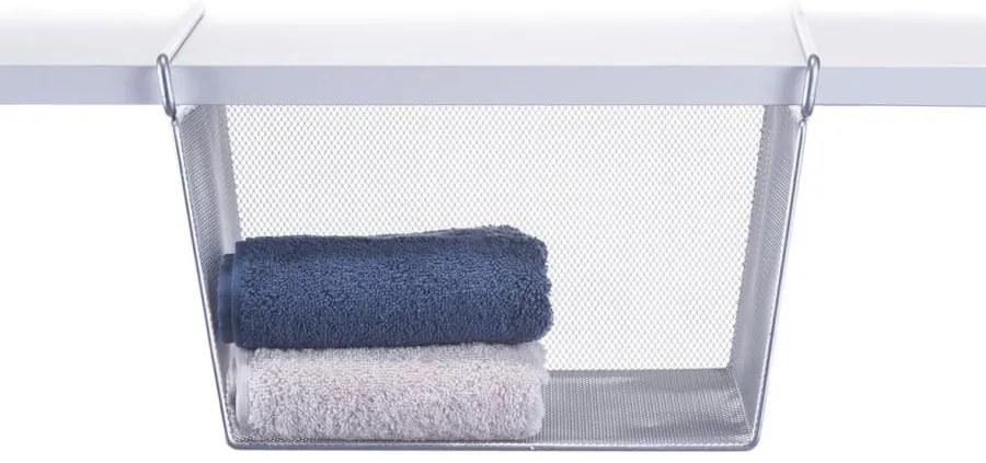 Zeller Present Kovový závesný prídavný kôš pod policu, sivá mriežka, 29x26 s výškou 19 cm, MESH