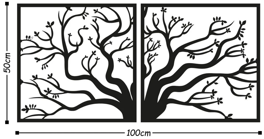 Nástenná dekorácia Tree I čierna