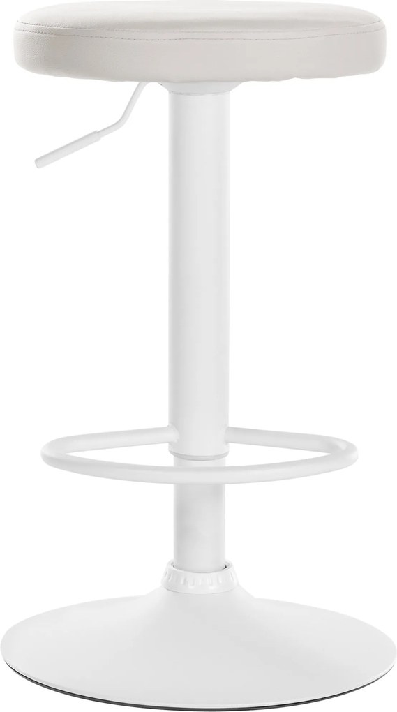 Barová stolička Ponte - koženka, biely rám - Biela