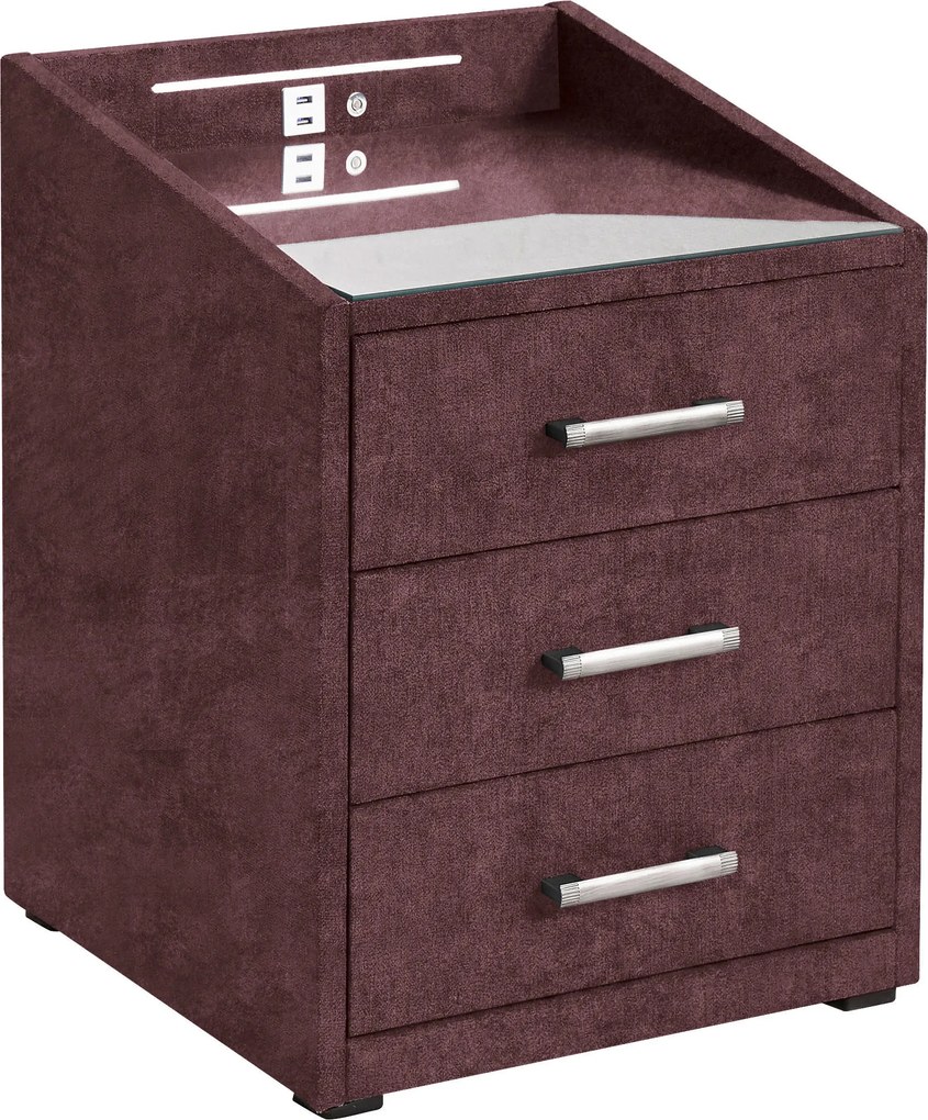 XXXLutz NOČNÝ STOLÍK, baklažánová, 47/61/46 cm MID.YOU - Online Only spálne - 002220036302