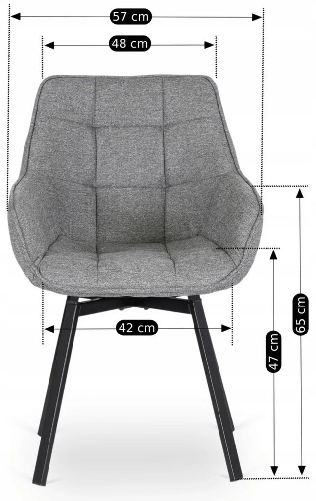 JAKS Otočná jedálenská stolička šedá látka Luna 2