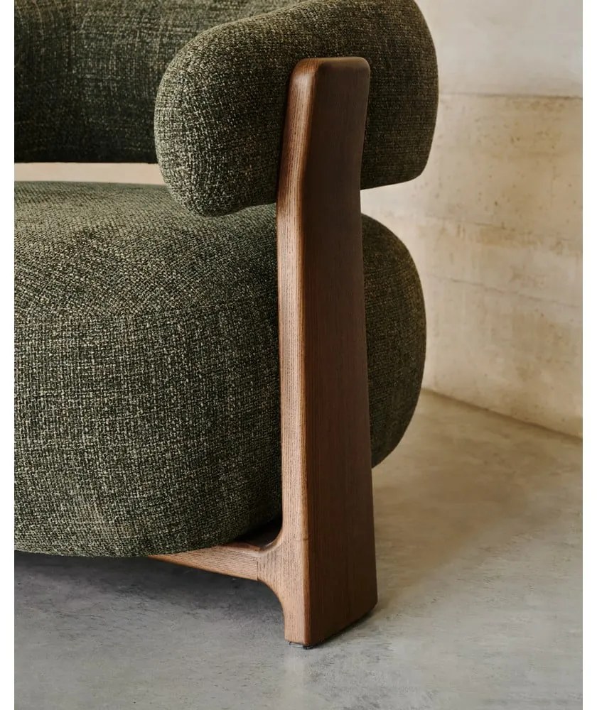 Zelené ženilkové kreslo Granite – Kave Home