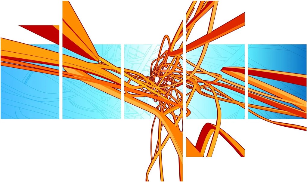 Obraz - Prepletené čiary, abstrakcie (150x105 cm)