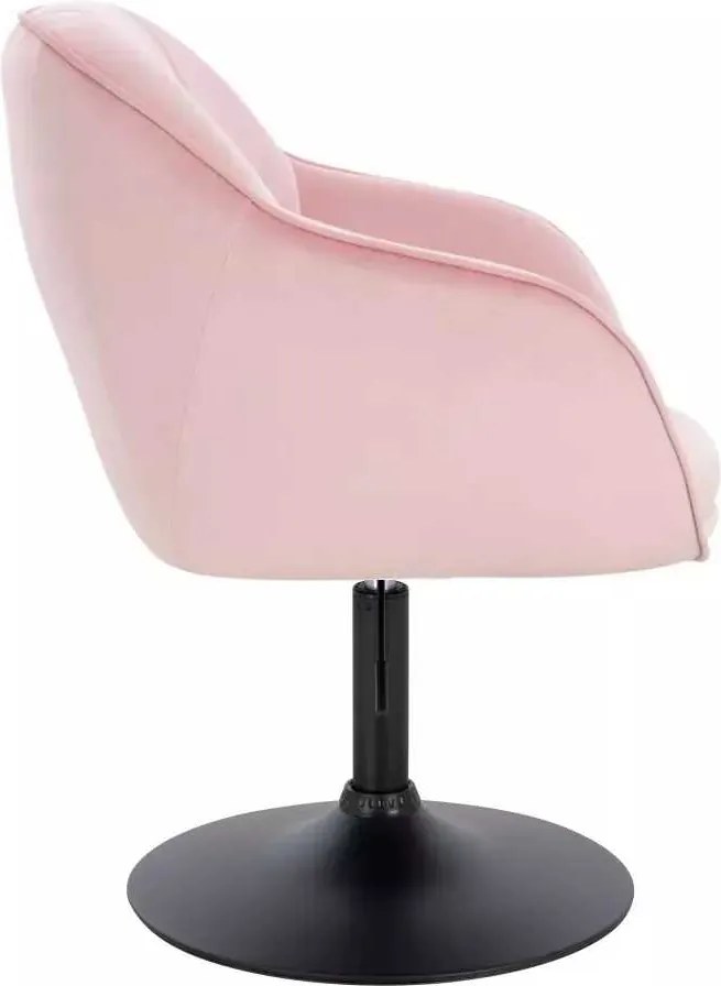 LuxuryForm DESIGN Stolička AVOLA VELUR na čiernom tanieri - svetlo ružová