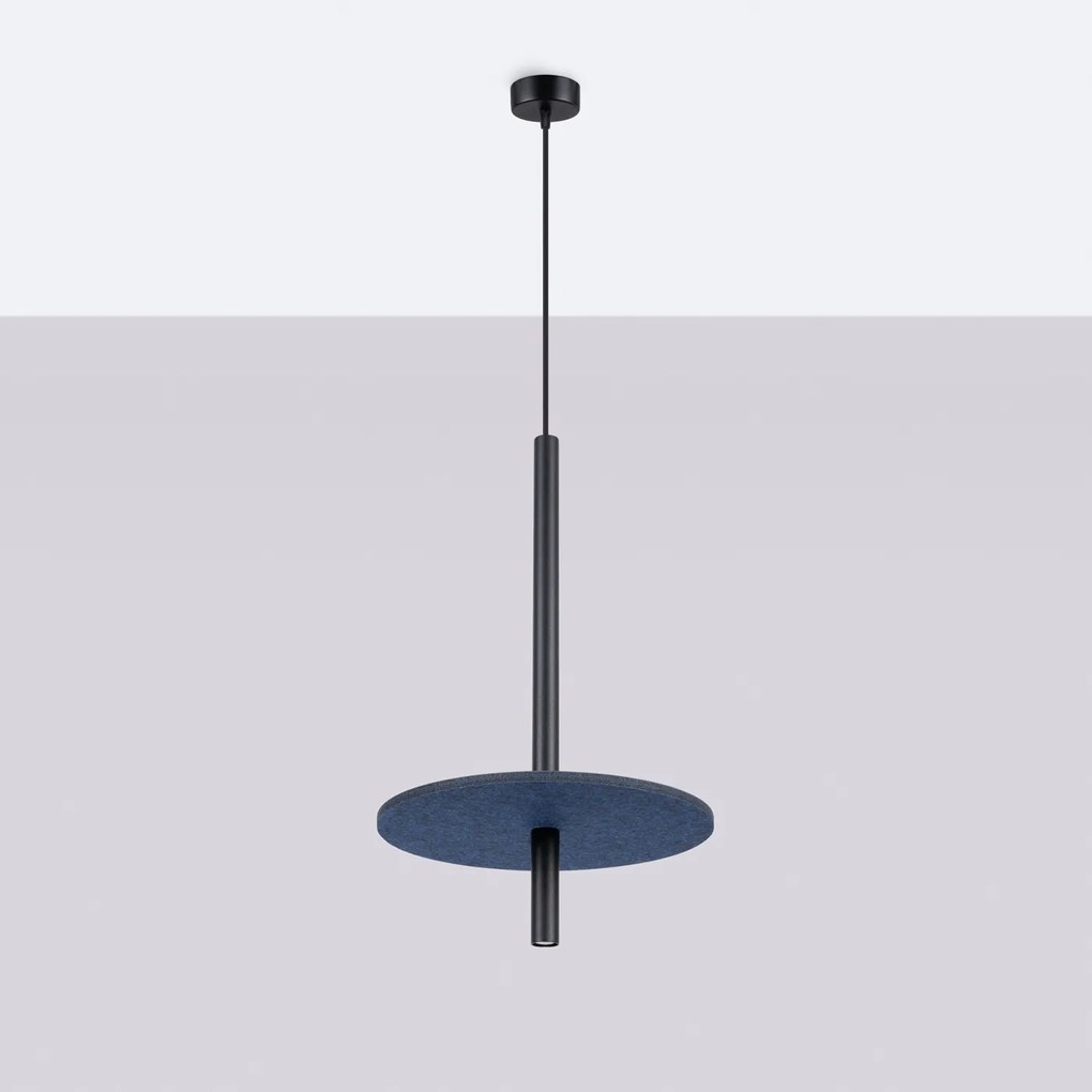 Závesné svietidlo Feltro 1, 1x čierne kovové tienidlo, bl