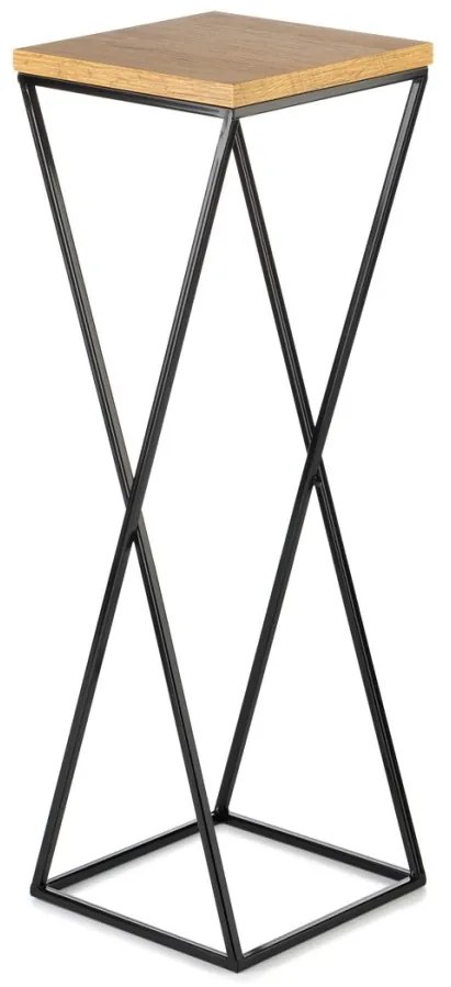 Kvetinový stojan LOFT 70 cm čierny/dub lancelot