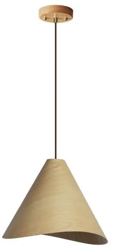 Drevený luster na lane 1xE27/60W/230V pr. 45 cm masív/dub/kaučukovník