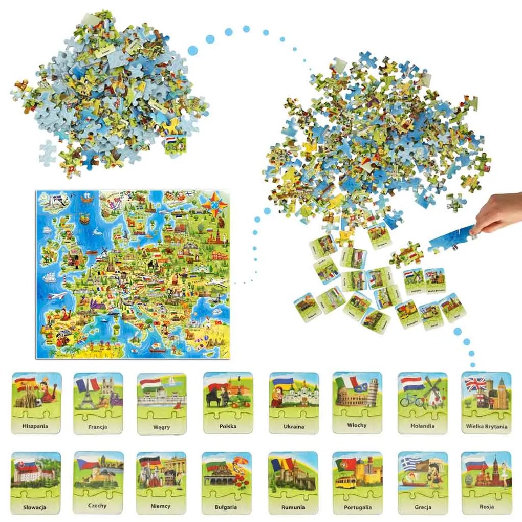 KIK CASTORLAND Vzdelávacia puzzle mapa Európy