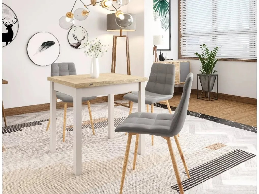 Rozkladací jedálenský stôl FLIP 80(160)X80 cm, dub Cremona Torro/kašmír