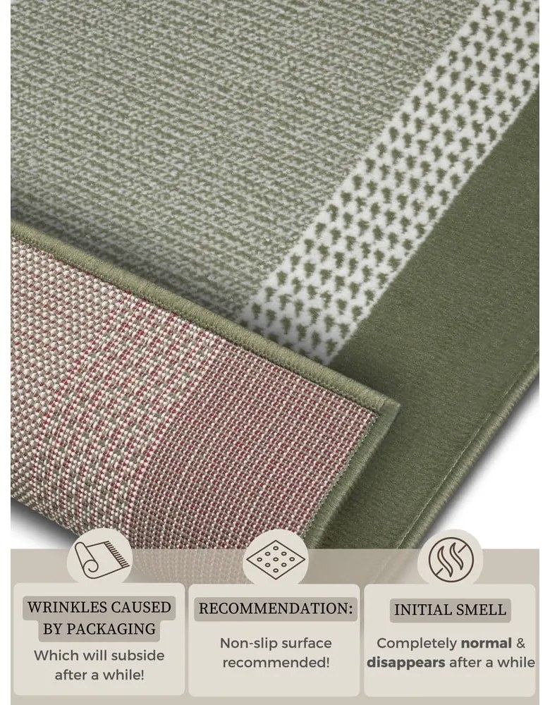 Zelený koberec behúň 250x80 cm Band - Hanse Home