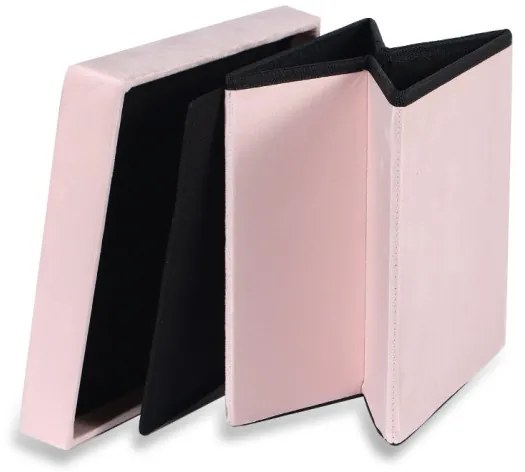 Skladacia taburetka M zamatová, ružová