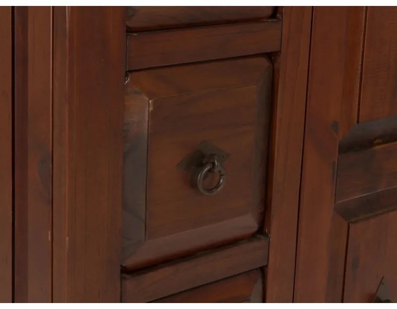 furniture-nabytek.cz - Masívna komoda Highboard Catana z borovice, hnedá, lakovaná – 107×45×130 cm