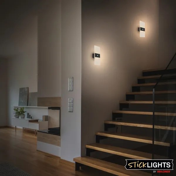 Briloner 3888015 - LED dobíjateľné nástenné svietidlo so senzorom AURA LED/2,5W/5V 1800 mAh čierne