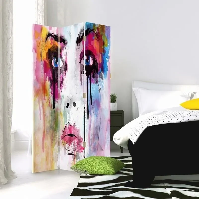 Gario Paraván Tvár z farebných škvŕn Rozmery: 145 x 170 cm, Prevedenie: Klasický paraván