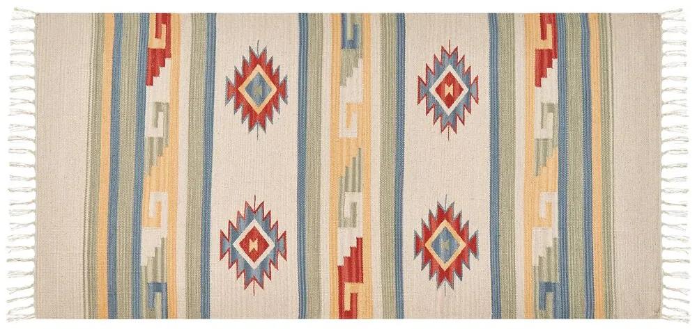 Bavlnený kelímový koberec 80 x 150 cm viacfarebný APARAN Beliani