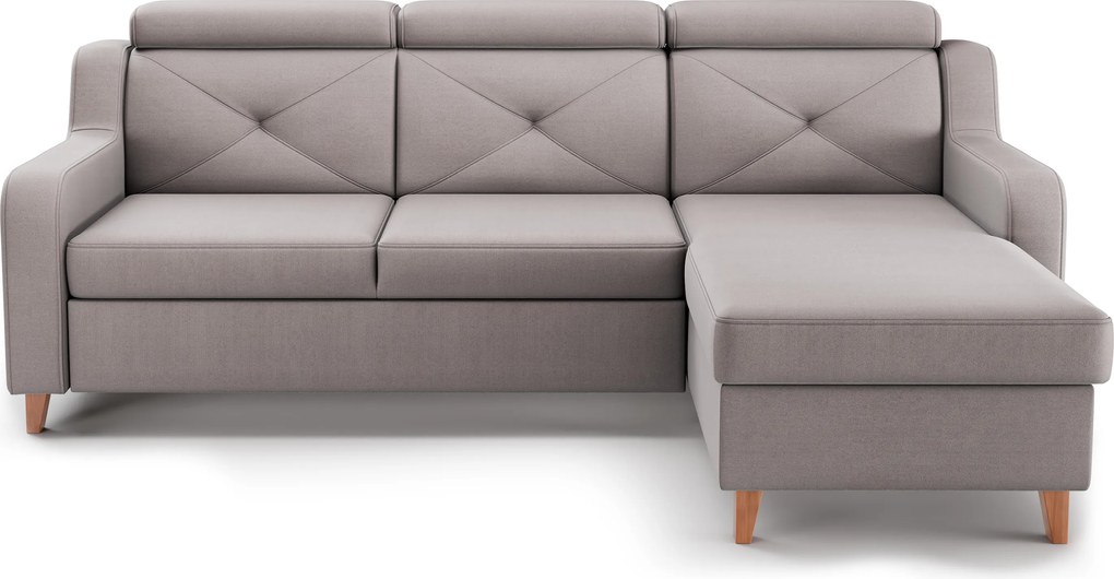 Rohová sedačka Laksaro s rozkladom pravostranná - tmavobéžový zamat Jasmine 25