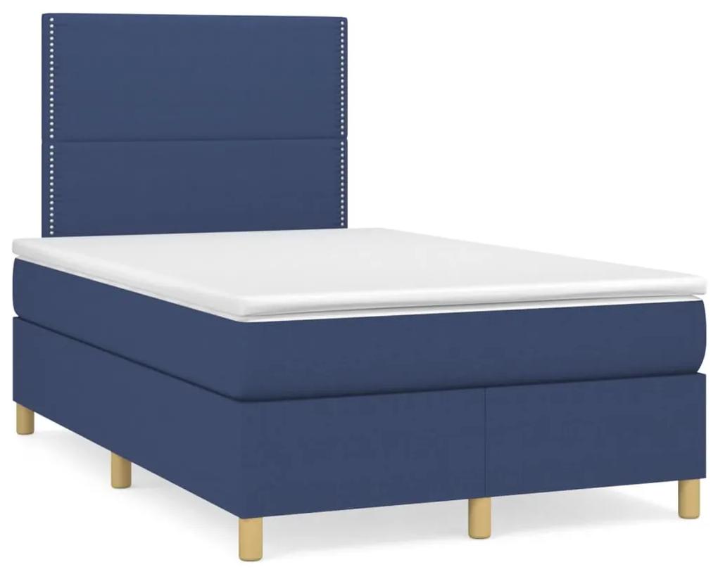 Boxspring posteľ s matracom a LED modrá 120x190 cm látka 3270245